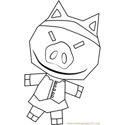 Hambo Animal Crossing Free Coloring Page for Kids