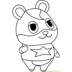 Hamlet Animal Crossing Free Coloring Page for Kids