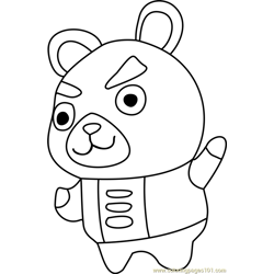 Hamphrey Animal Crossing Free Coloring Page for Kids