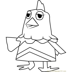 Hank Animal Crossing Free Coloring Page for Kids
