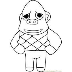 Hans Animal Crossing Free Coloring Page for Kids