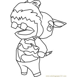 Harry Animal Crossing Free Coloring Page for Kids