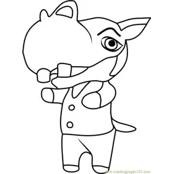 Hippeux Animal Crossing Free Coloring Page for Kids