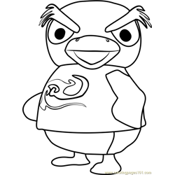 Hopper Animal Crossing Free Coloring Page for Kids