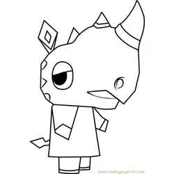 Hornsby Animal Crossing Free Coloring Page for Kids