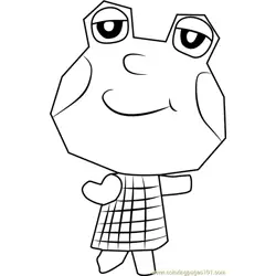 Huck Animal Crossing Free Coloring Page for Kids