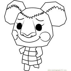 Huggy Animal Crossing Free Coloring Page for Kids
