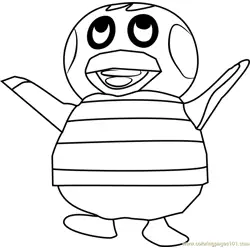 Iggly Animal Crossing Free Coloring Page for Kids