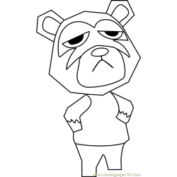 Ike Animal Crossing Free Coloring Page for Kids