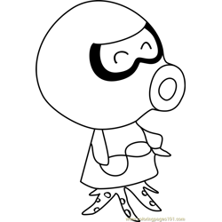 Inkwell Animal Crossing Free Coloring Page for Kids