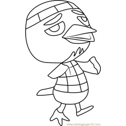 Jacques Animal Crossing Free Coloring Page for Kids