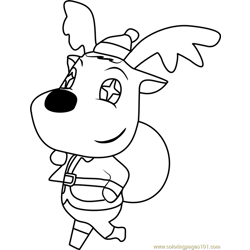 Jingle Animal Crossing Free Coloring Page for Kids
