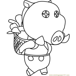 Joan Animal Crossing Free Coloring Page for Kids