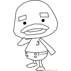 Joey Animal Crossing Free Coloring Page for Kids