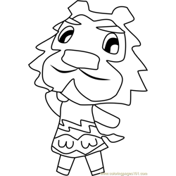 Jubei Animal Crossing Free Coloring Page for Kids