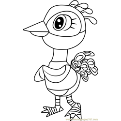 Julia Animal Crossing Free Coloring Page for Kids