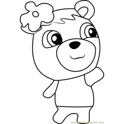 June Animal Crossing Free Coloring Page for Kids