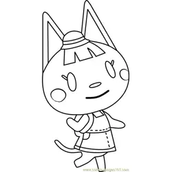 Katie Animal Crossing Free Coloring Page for Kids