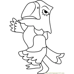 Keaton Animal Crossing Free Coloring Page for Kids