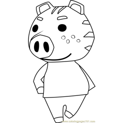 Kevin Animal Crossing Free Coloring Page for Kids