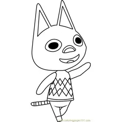 Kiki Animal Crossing Free Coloring Page for Kids