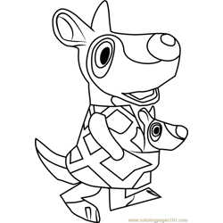 Kitt Animal Crossing Free Coloring Page for Kids