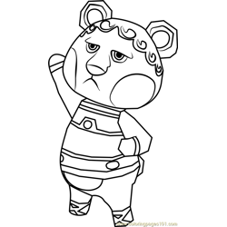 Klaus Animal Crossing Free Coloring Page for Kids