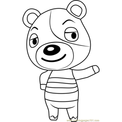 Kody Animal Crossing Free Coloring Page for Kids
