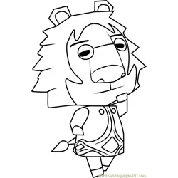 Leopold Animal Crossing Free Coloring Page for Kids