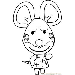 Limberg Animal Crossing Free Coloring Page for Kids