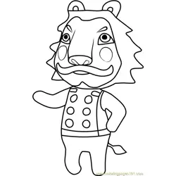 Lionel Animal Crossing Free Coloring Page for Kids