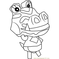 Liz Animal Crossing Free Coloring Page for Kids