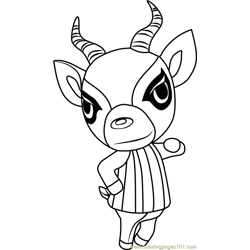 Lopez Animal Crossing Free Coloring Page for Kids