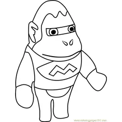 Louie Animal Crossing Free Coloring Page for Kids