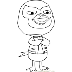 Lucha Animal Crossing Free Coloring Page for Kids