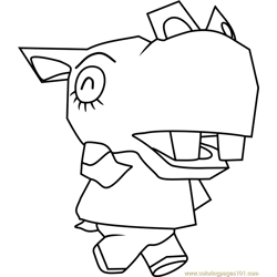 Lulu Animal Crossing Free Coloring Page for Kids