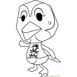 Madam Rosa Animal Crossing Free Coloring Page for Kids