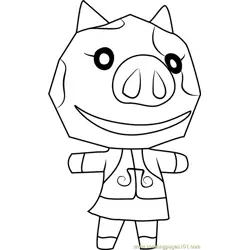 Maggie Animal Crossing Free Coloring Page for Kids