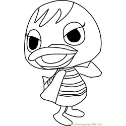 Mallary Animal Crossing Free Coloring Page for Kids