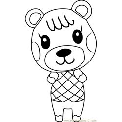 Maple Animal Crossing Free Coloring Page for Kids