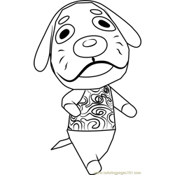 Marcel Animal Crossing Free Coloring Page for Kids