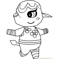 Margie Animal Crossing Free Coloring Page for Kids