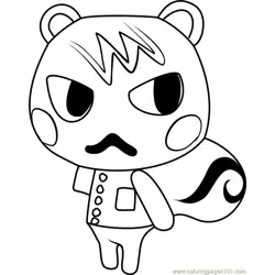 Marshal Animal Crossing Free Coloring Page for Kids
