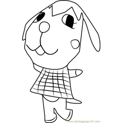 Megumi Animal Crossing Free Coloring Page for Kids