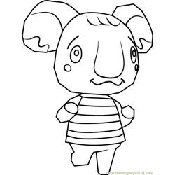 Melba Animal Crossing Free Coloring Page for Kids