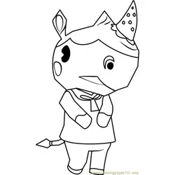 Merengue Animal Crossing Free Coloring Page for Kids