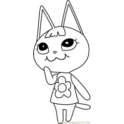 Merry Animal Crossing Free Coloring Page for Kids