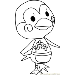 Midge Animal Crossing Free Coloring Page for Kids