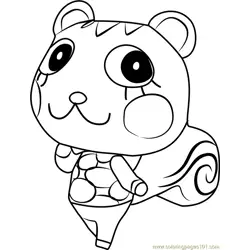 Mint Animal Crossing Free Coloring Page for Kids