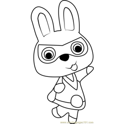 Mira Animal Crossing Free Coloring Page for Kids